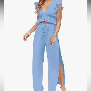 Pastel Blue Ruffle Set